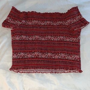 Multicolored, off shoulder crop top